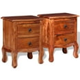 thumbnail image 2 of vidaXL Nightstands with Drawers 2 pcs Solid Acacia Wood, 2 of 5