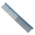 thumbnail image 1 of 2-pack, blue and purple, stainless steel pet hair combing brushes for dog and cat grooming, 1 of 2