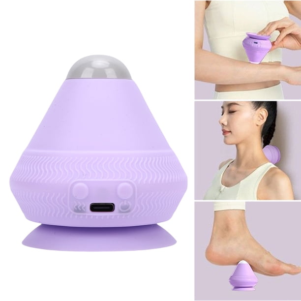 Bola De Automasaje Montable, Bola De Cono De Masaje De Liberación Miofascial Con Ventosa Con 2 Niveles De Calor, Herramienta De Masaje Portátil Recargable Para Oficina En Casa