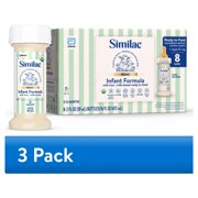 (3 pack) Similac Organic Ready-to-Feed Baby Formula, USDA-Certified Organic, 2-fl-oz Bottle, Pack of 8