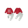 thumbnail image 2 of BemeyourBBs Toddler Baby Boy Spring Outfits Valentines Day Clothes Letter Print Long Sleeve Pullover Sweatshirt Tops Solid Pants Set, 2 of 9