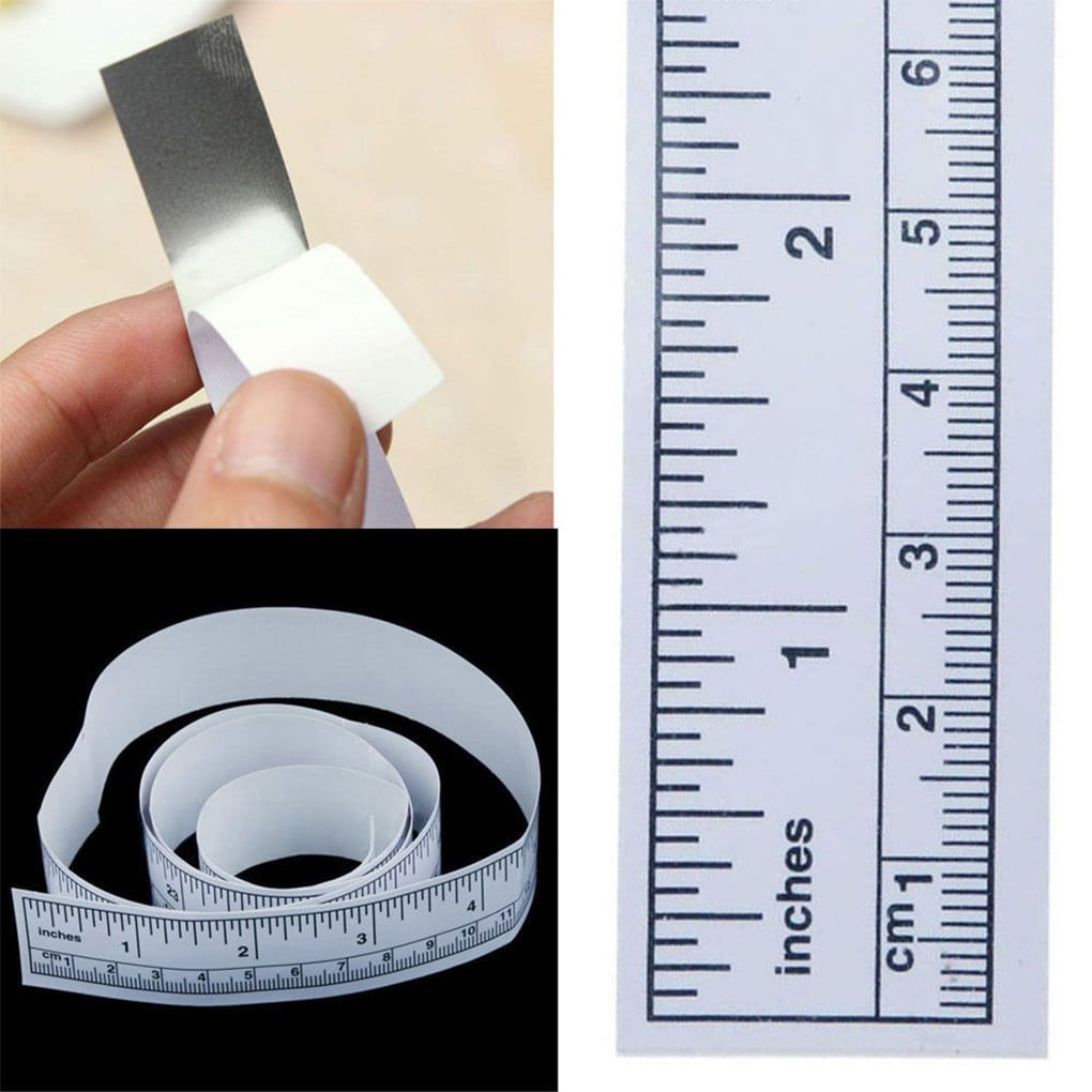 Silver Self Adhesive Measuring Tape Ruler Sticker For Whole Sewing .Machine I6Z5
