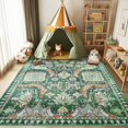 thumbnail image 3 of 6x9 Ft Area Rug, Washable Non-Slip Outdoor & Indoor Rug for Living Room, Patio, Bedroom – Boho Green Design, Perfect for Any Space, Soft & Durable, 3 of 11