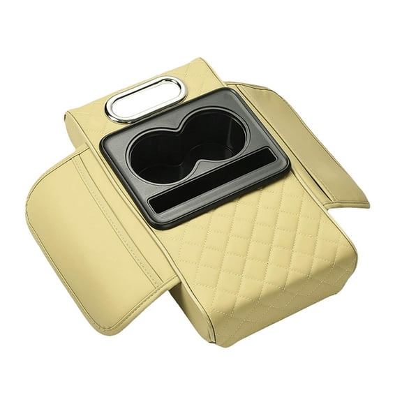 Yonrjhukm Car Armrest Box Pad, Multifunctional 3-in-1 Cushion & Tissue Storage Bag, Universal Fit, Easy Installation, Elegant Design for Car Center Console