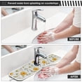 thumbnail image 5 of Coolnut 2 Pack Faucet Mat Splash Guard for Kitchen Sink, Yellow Flowers Plants Faucet Handle Drip Catcher Tray Absorbent Mat Fast Dry Mat for Kitchen, Bathroom, 14"x5", 5 of 7