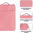 thumbnail image 5 of RAINYEAR 16 Inch Laptop Sleeve Case Specially Compatible with 2022 2021 16" MacBook Pro A2141 A2485 M1,Handbag with Handle Strap Front Pocket Briefcase Polyester Waterproof Carrying Bag, Pink, 5 of 7
