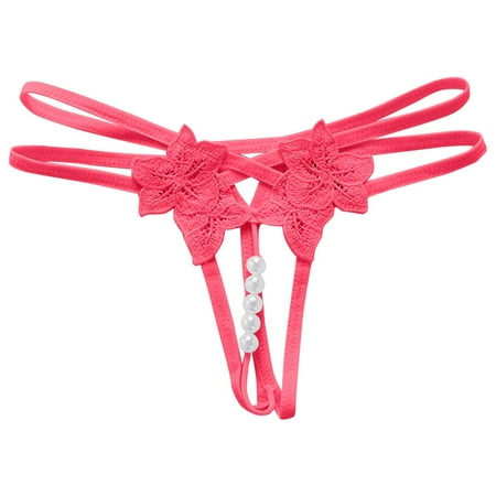 plus Size Underwear for Women Seamless Underwear Women Womens Floral Lace Thong Panties Low Waist No Show Bow T Back Adjustable Ladies Underwear
