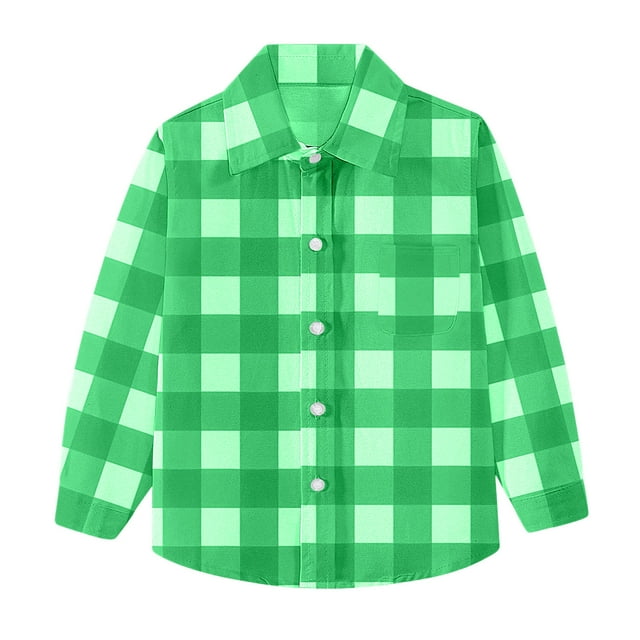 SROBPTY Chemises d'Automne pour Garçons et Filles, Mode Poche Imprimée Manches Longues Uniforme Scolaire Décontracté Multicolore 5 Ans