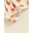 thumbnail image 6 of Newborn Baby Girl Summer Outfit Peach Print Sleeveless Halter Romper Dress Ruffle Smocked Skirts Bodysuits Cute Clothes, 6 of 7