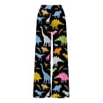 thumbnail image 4 of Bibifish Womens Pants Multicolor Dinosaur Silhouette Print Drawstring Waist Breathable Pants Casual Home Wear Pants With Side Pocket, 4 of 5