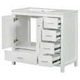 thumbnail image 5 of MAYEERTY 36" White Bathroom Vanity Combo - Ceramic Sink, Abundant Storage Cabinet, Functional, 5 of 27