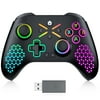 Bonadget RGB Wireless Xbox Controller with Programming/Vibration/3.5mm Audio/Turbo/6-Axis Gyroscope Compatible with Xbox/PC/PS3/Switch/Android(Need upgrade for XBOX)