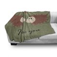 thumbnail image 3 of Hedgehog Soft Flannel Fleece Throw Blanket, Loving Hedgehog Couple Exchange Glances with Heart and I Love You Message, Cozy Plush for Indoor and Outdoor Use, 70" x 90", Multicolor, by Ambesonne, 3 of 6