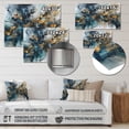 thumbnail image 4 of Designart "Captivating Liquid Ink in Blue and Gold" Abstract Marble Metal Wall Art Prints, 4 of 5