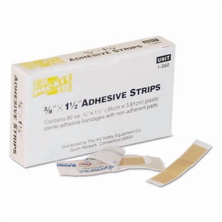 First Aid Only 0.37 x 1.5 in. Plastic Bandage, Box of 80