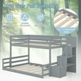 thumbnail image 4 of Kadyn Solid Wood Twin Over Full Low Sturdy Bed Bunk Frame with Storage Stairs, Bedroom Platform Bed Frame, Gray, 4 of 8