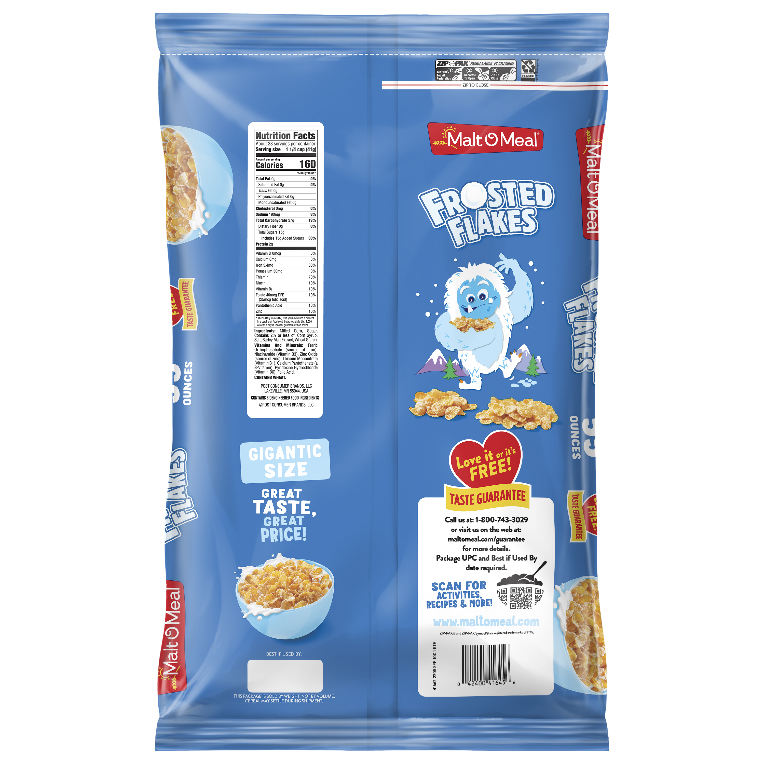 Buy MaltOMeal Frosted Flakes Cereal, Frosty Flakes Breakfast Cereal