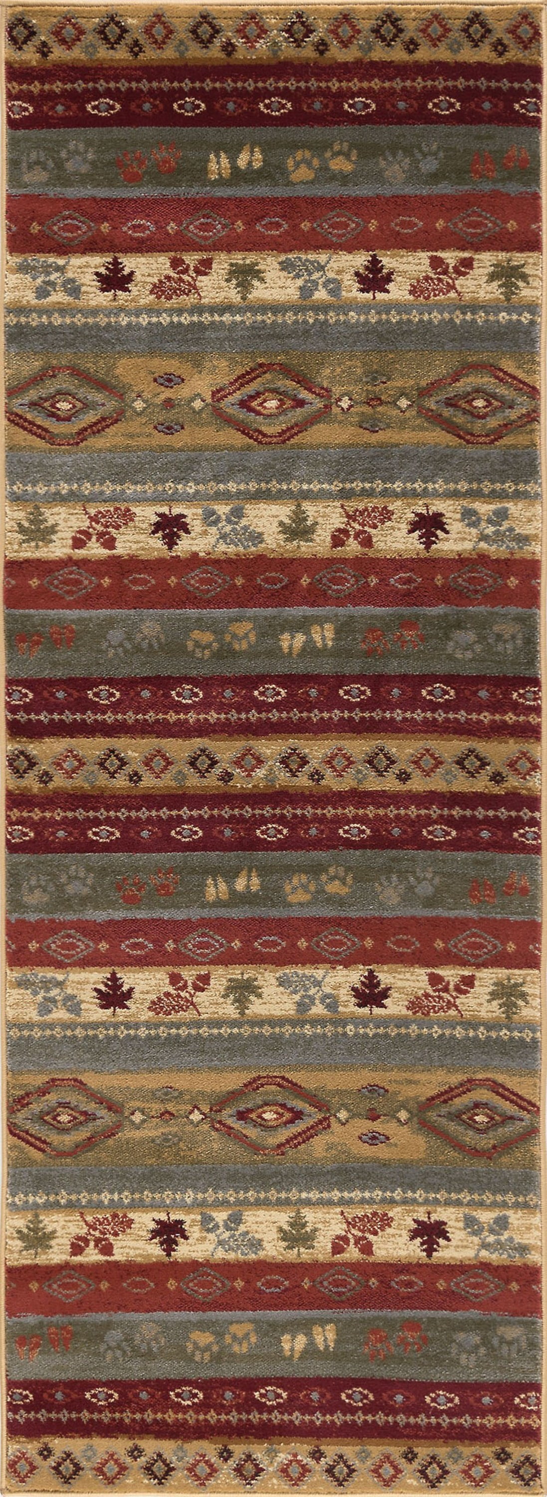 Novelty 3x8 Area Rug (2'7'' x 7'3'') Lodge Multi-Color Indoor Runner Easy to Clean