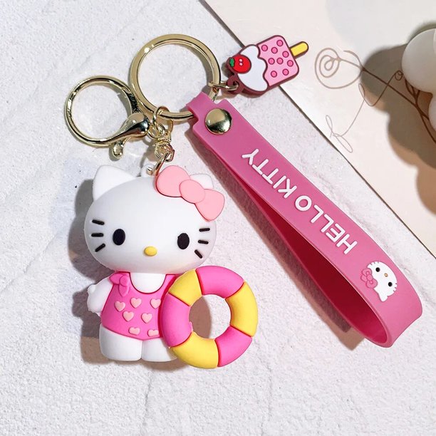 Llavero con colgante de dibujos animados Kawaii para niños, Hello Kitty, My Melody, Kuromi, badtz, MARU, juguetes de Anime, regalos de joyería Fivean unisex