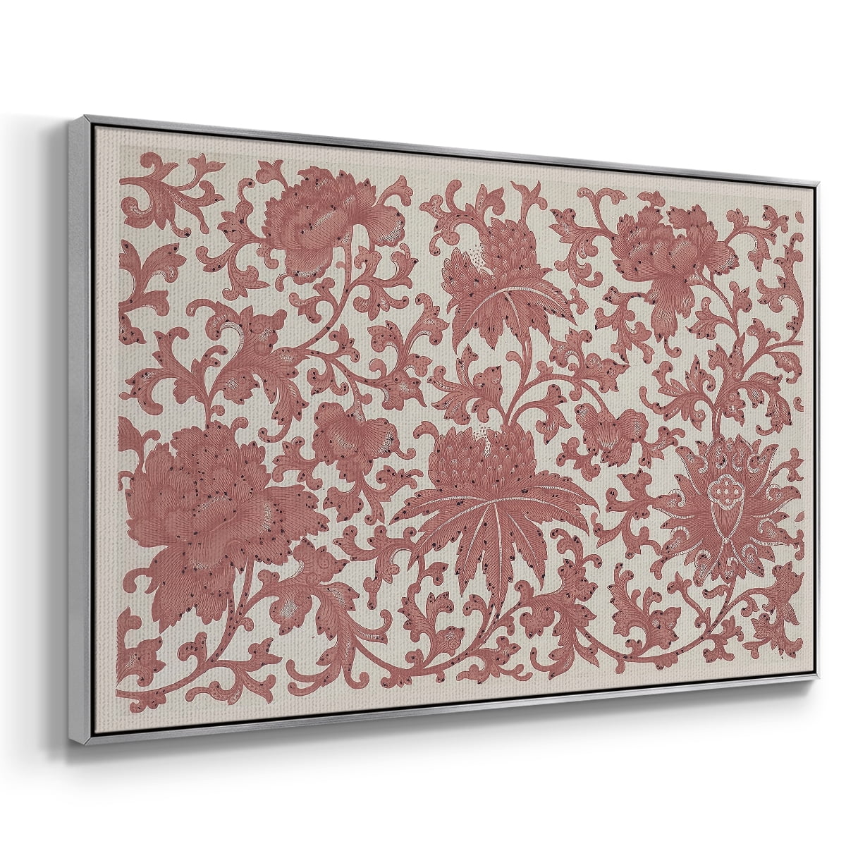 Vintage Abstract Print-XXVIII Framed in Silver Wood Gallery Wrapped Canvas 25 in. x 37 in.