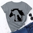 thumbnail image 2 of Camiseta de manga corta con estampado de animales y cuello redondo suelto a la moda de verano para mujer Pompotops hfajkhk134422, 2 of 6