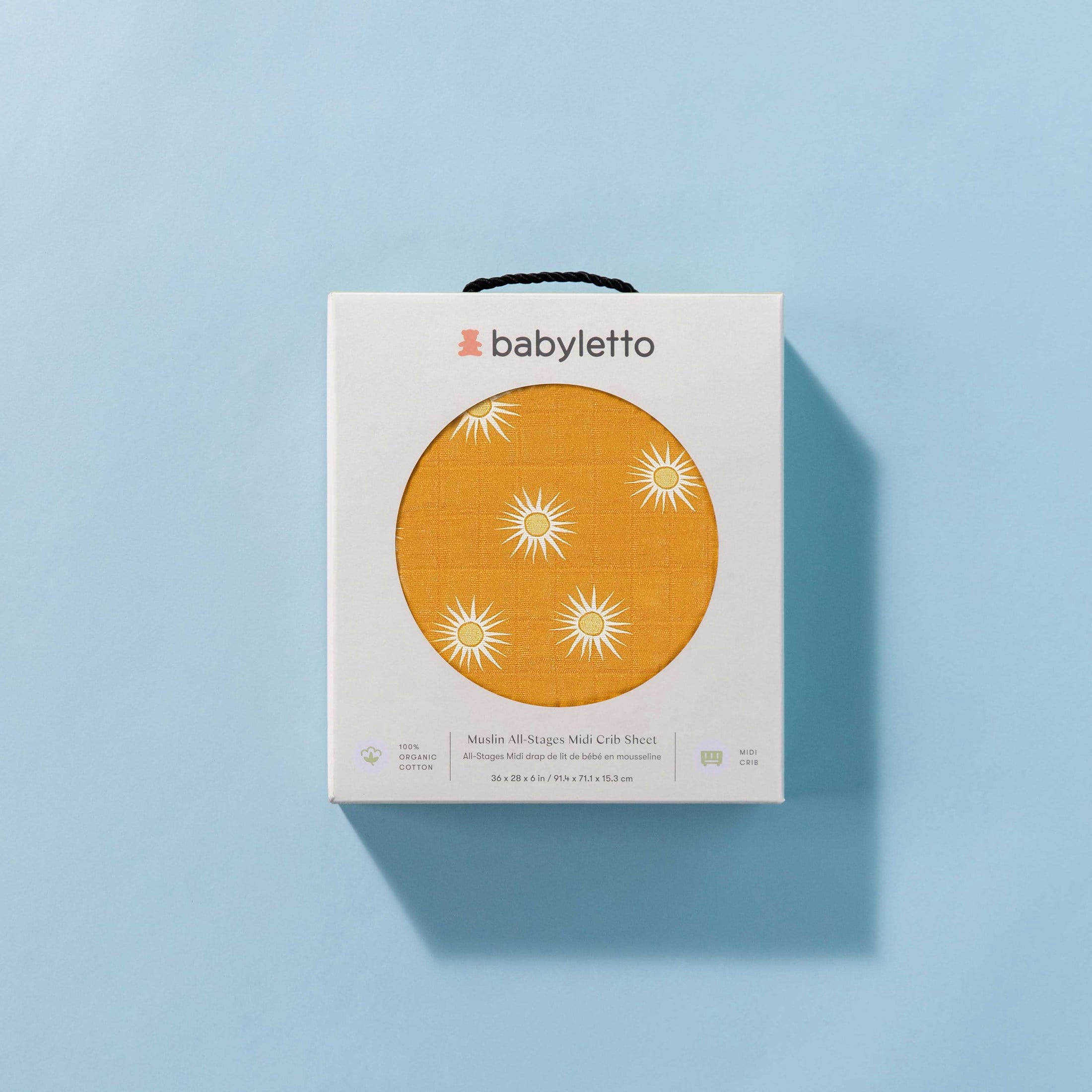 Babyletto All-Stages Midi Crib Sheet in GOTS Certified Organic Muslin Cotton