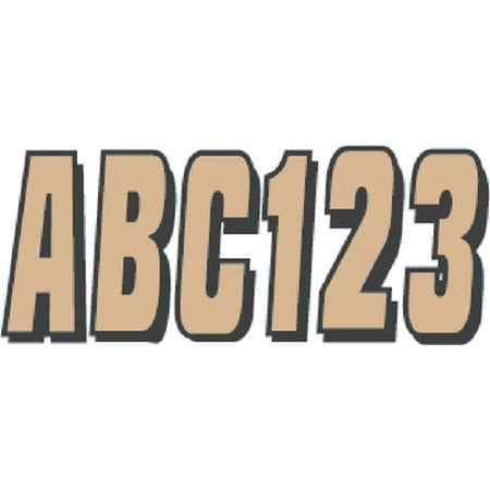 33 Piece Kit Factory Match - Hardline Products Series 320 Factory Matched 3-Inch Boat Pwc Registration Number Kit, Brown/black
