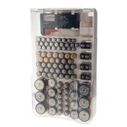 Battery Organizer Storage Case Holder Caddy - Holds 93 Batteries Various Sizes W/ Removable Battery Tester & Wall Mount
