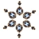 thumbnail image 2 of 3 pares de pendientes colgantes de diamantes y esmeralda, estilo retro, de aleación, con decoración para las orejas, color azul, 2 of 14