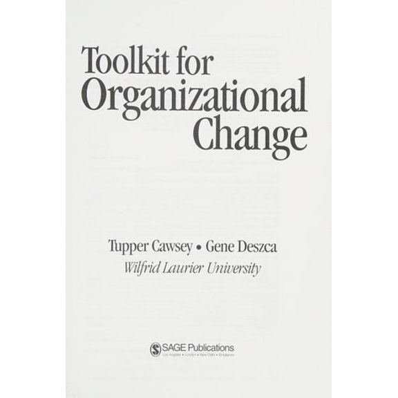 Pre-Owned Toolkit for Organizational Change (Paperback) 1412941067 9781412941068