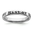 thumbnail image 1 of 925 Sterling Silver Stackable Expressions Polished Enameled Sister Ring Size: 5; for Adults and Teens; for Women and Men, 1 of 5