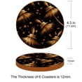 thumbnail image 3 of Broom Cool Round Microfiber Leather Coasters 6PCS - 11x11 cm/4.3x4.3 in - Set of Stylish Drink Mats for Home and Office, 3 of 6
