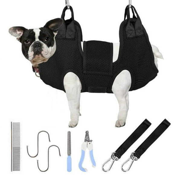 Hamaca para Peluquería de Mascotas PatiencET para Perros Pequeños (Negro S)