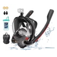 thumbnail image 1 of Máscara de Snorkel Negro Adultos con Soporte para Cámara, Mascarilla Pleno con Bolsa Impermeable, Vista panorámica de 180°,antivaho y antifugas, 1 of 7