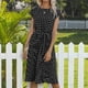 thumbnail image 5 of ICHUANYI Clearance Women Fashion Dot Print Short Sleeve V-Neck Casual Sundress Dress(Black, S) ICHUANYI WER2023081016347, 5 of 8