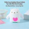 thumbnail image 3 of White Bear Squishy Relaxation Toy with Pink Heart Design, Slow Rising Soft Silicone, White, Sensory Squeeze Toy, 3 of 4
