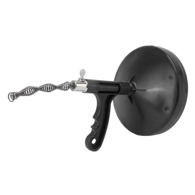 Plomería Serpiente Flexible Ahorro de Mano de Obra Mango Antideslizante Removedor de Obstrucciones de Drenaje de Acero al Carbono para Fregadero de Cocina Negro