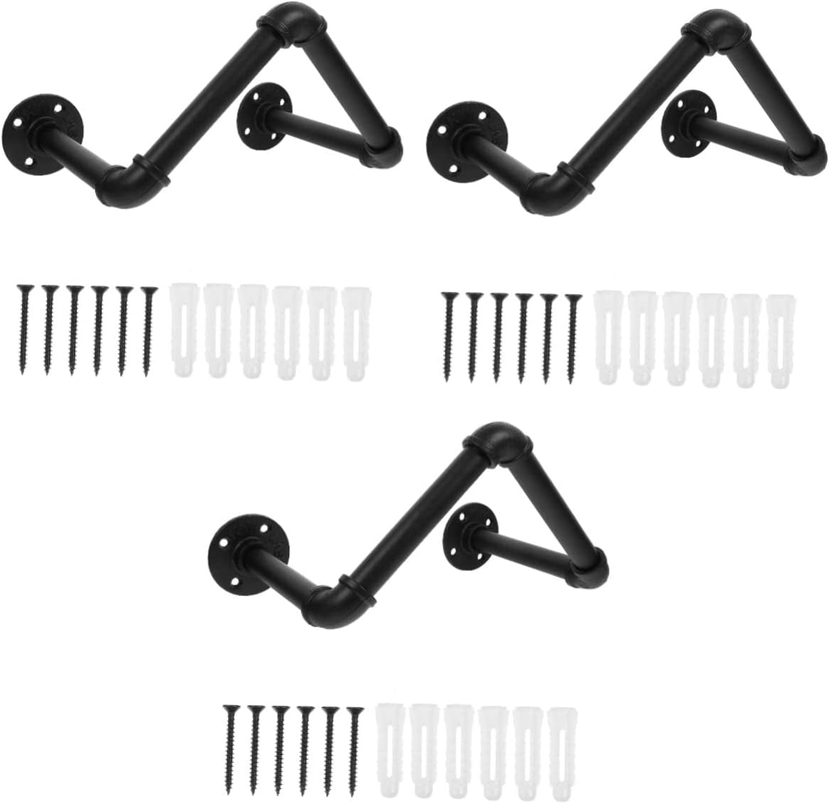 3 Sets Wall Mount Rustic Shelving Wall Hanging Hooks Wall Mounted Towel