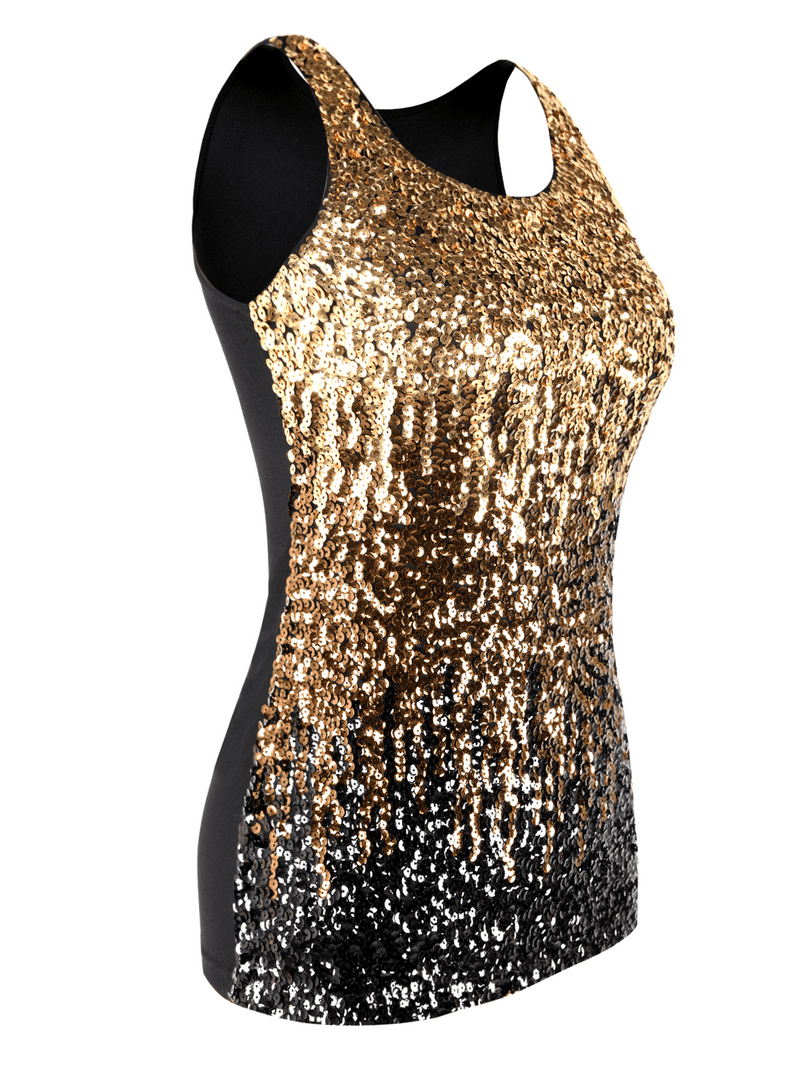 トップス POTTERY GLITTER CAMISOLE TOP Generic Womens Sequin Shirts Tank Top Sexy Sparkle Shimmer Cami