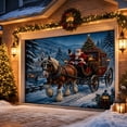 thumbnail image 4 of Christmas Garage Door Banner 96x84 Inches, HD Polyester Outdoor Holiday Decor, Santa Snowman Christmas Tree Yard Flag for Home Party Decor, 4 of 8
