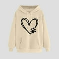 thumbnail image 2 of yoeyez Oversized Sweatshirt for Women Love Heart Print Hooded Sweatshirts Teen Girls Long Sleeve Hoodies Casual Loose Pullover Tops With Pockets, 2 of 3