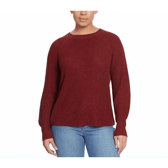 Jessica Simpson Women's Crewneck Sweater (Red, XL)