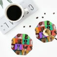 thumbnail image 5 of Lsque Cute doggies Pattern 4" Drink Coasters Set of 6, Leather Absorbent Coasters, Table Coaster Set Decorative Coffee Cup Coasters Housewarming Gift,Octagon, 5 of 7