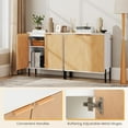 thumbnail image 6 of Cabinet with Storage, Kitchen Sideboard with Shelf, Modern Credenza for Living Room, Small Accent Cabinet with Doors for Dining Room, 14.5" D x 27.5" W x 31" H (1, White & Natural), 6 of 7