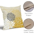 thumbnail image 5 of Grey Yellow Dahlia Pillow Cover 18X18 Inch Geometric Floral Elegant Line Spring Flower Pillow Case Farmhouse Outdoor Decor for Home Bedroom Living Room Linen Square Cushion Covers, Set of 2, 5 of 6