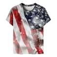 thumbnail image 4 of qipepei American Flag Shirt for Women 4th of July Outfits Patriotic T-Shirts Women's Summer Casual Crewneck Short Sleeve T-Shirts Flag Print Fit Basic Tops Tees Blouses, 4 of 5
