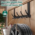 thumbnail image 5 of Over Door Hooks, Heavy Duty Stainless Steel Over Door Hanger with Rust Resistant Finish, 5 Hooks for Coats, Hats, Bags, Clothes, Towels, 5 of 5