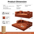 thumbnail image 6 of DILORA Convertible Sleeper Sofa Bed,Compressed Floor Boneless Couch,Modular Modern Corduroy Sofa for Living Room Bedroom,Easy Assembly(Orange)78.8'', 6 of 9