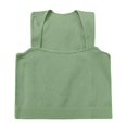 thumbnail image 5 of Lixiuxyad Built-in Bra Tank Tops Sleeveless Square Neck Stretch Cropped Tank Top Camisole For Casual Wear And Layering,Green, 5 of 5