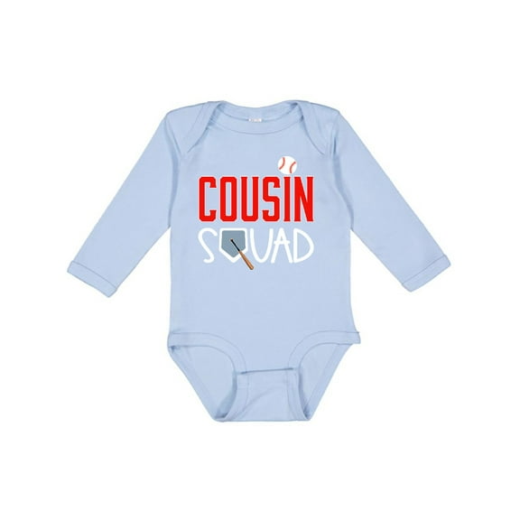 Inktastic Cousin Squad Baseball and Bat Boys or Girls Long Sleeve Baby Bodysuit